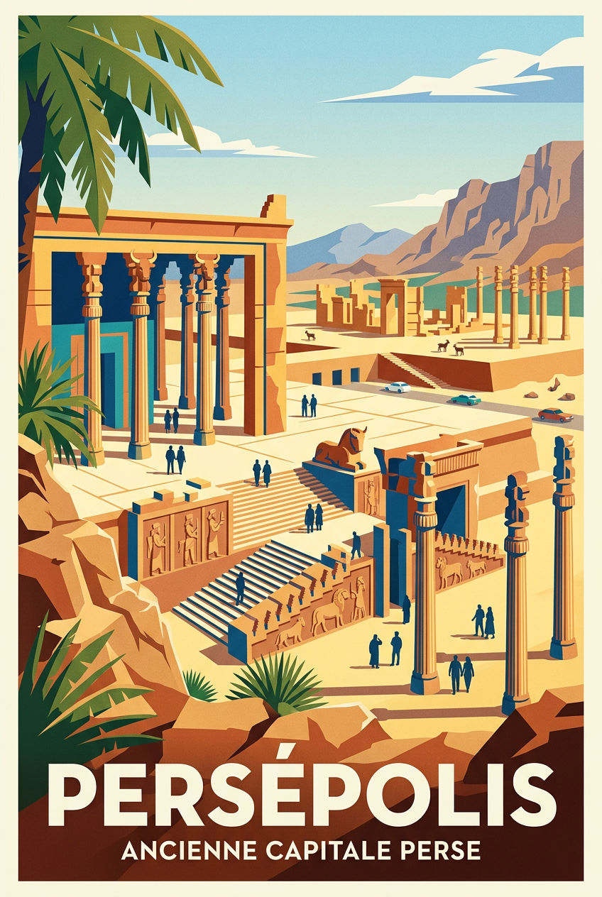 Affiche Persépolis, poster ancienne capitale perse