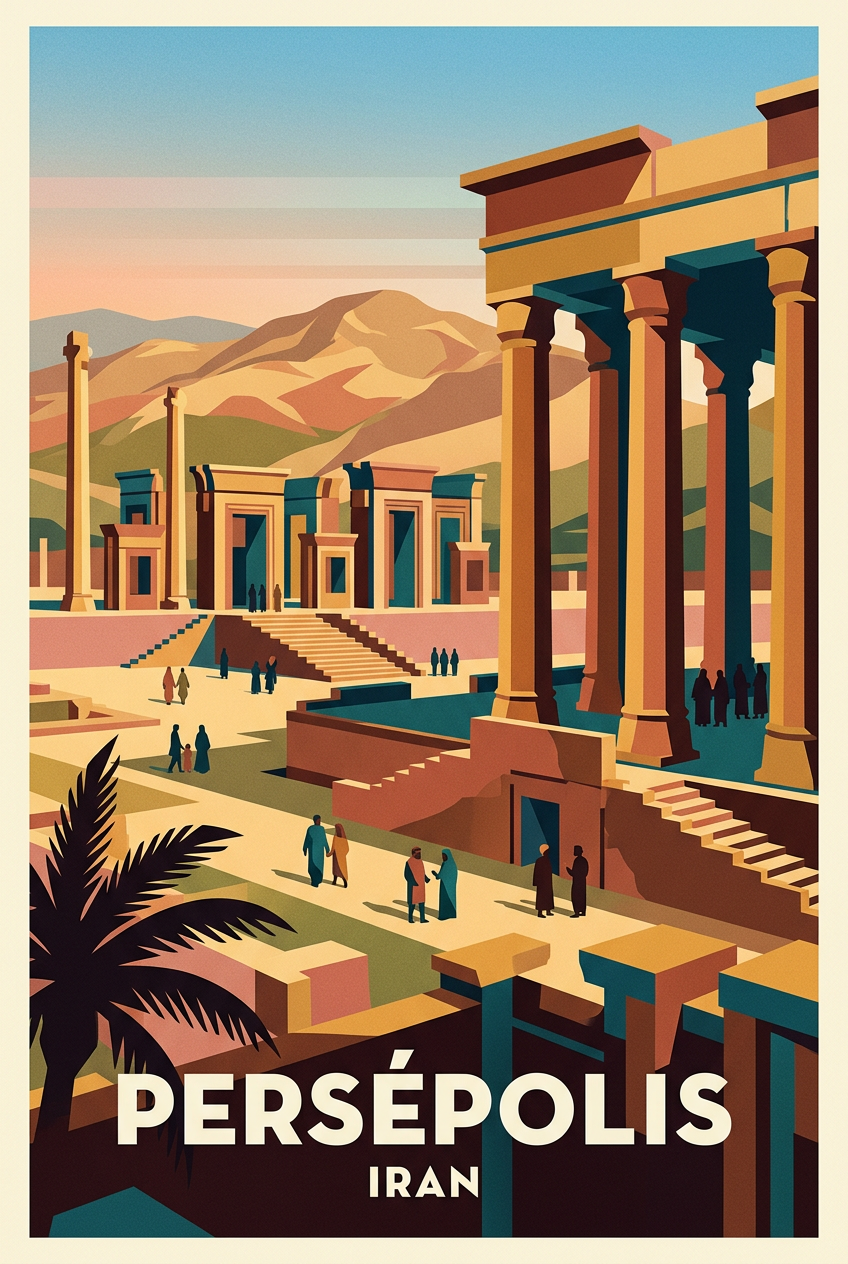 Affiche Persépolis, poster ancienne capitale perse