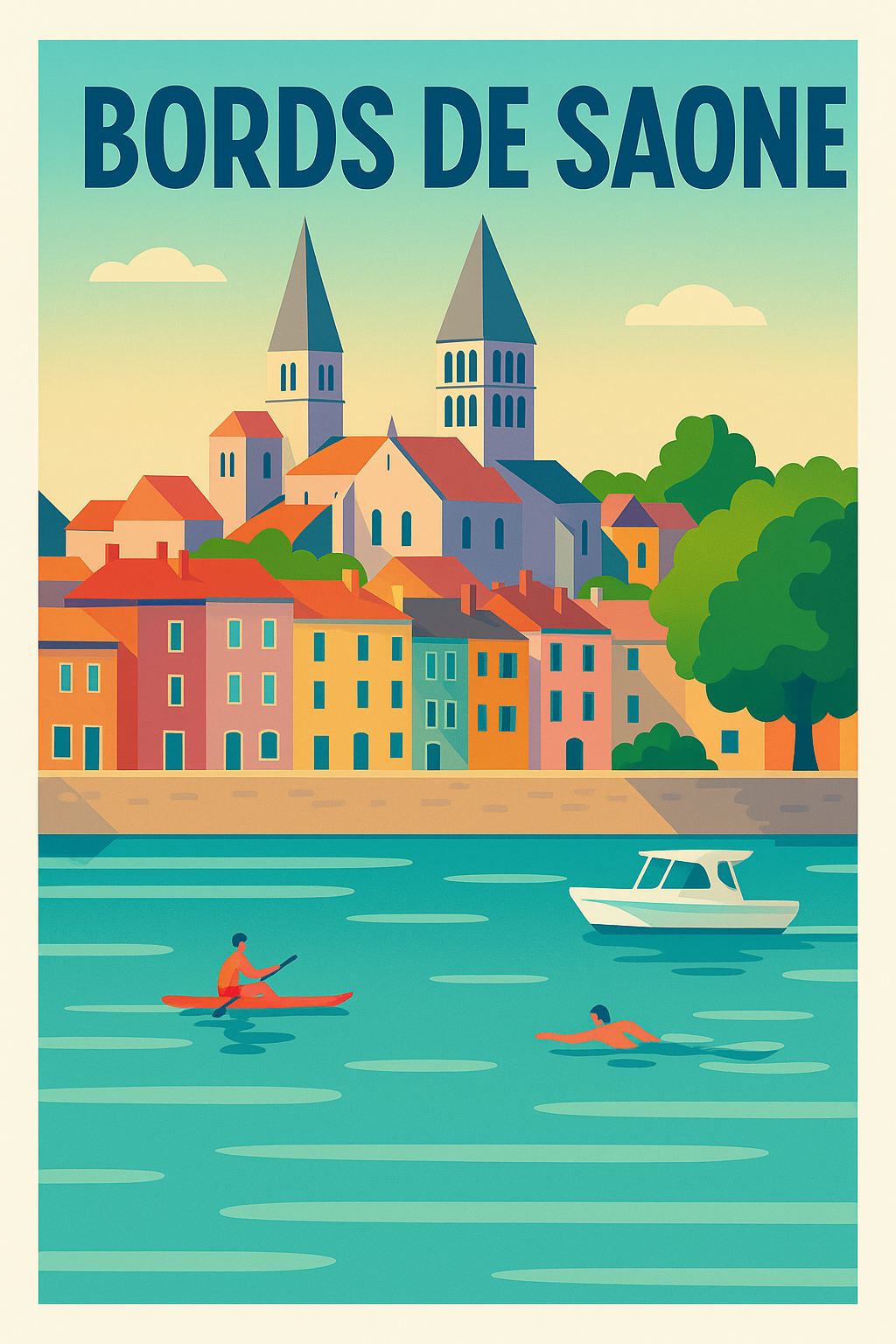 Affiche de Bords de Saône - Douceur de vivre au fil de l'eau