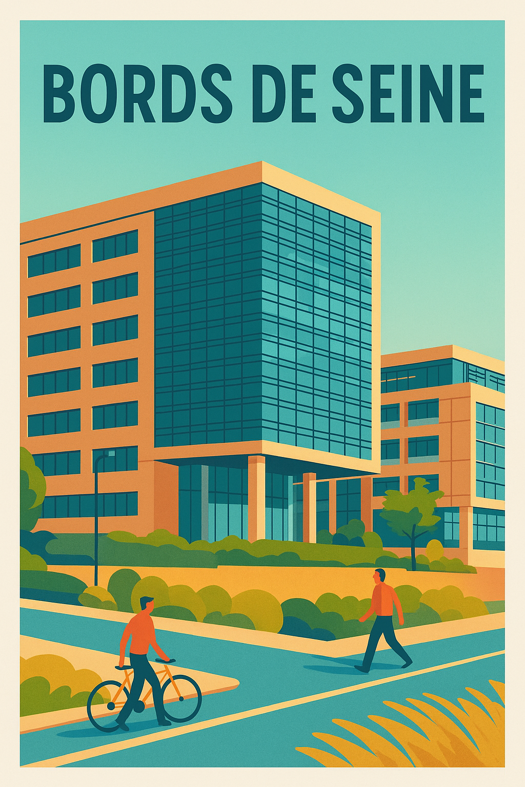 Affiche de Bords de Seine - L'élégance architecturale au fil de l'eau