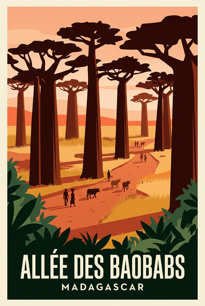 Affiche de l'Allée des Baobabs, Madagascar | Afich