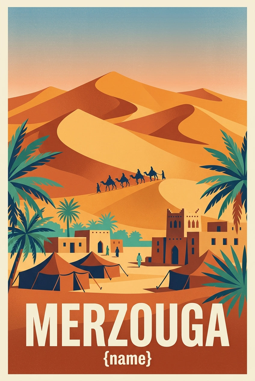 Poster de Merzouga, décoration Sahara | Afich