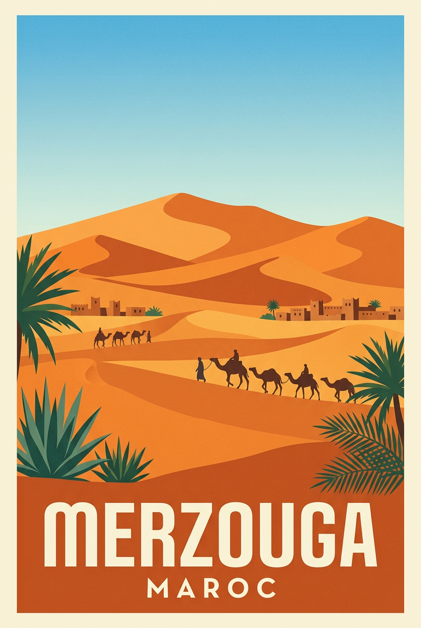 Poster de Merzouga, décoration Sahara | Afich