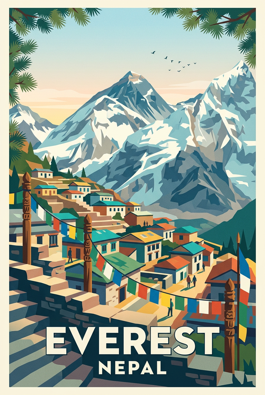 Affiche de l'Everest, montagnes du Népal | Afich