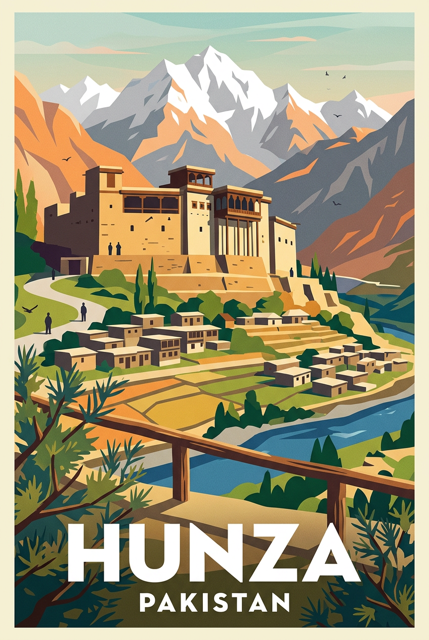 Affiche du Pakistan, poster vallée d'Hunza | Afich