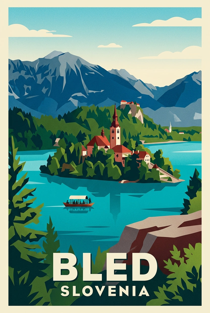 Affiche de Bled, poster lac et montagnes | Afich