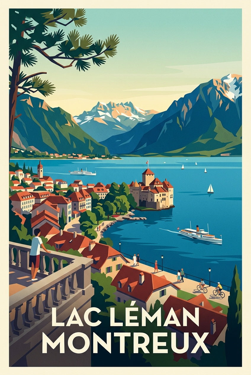 Poster du Lac Léman, Montreux Suisse | Afich