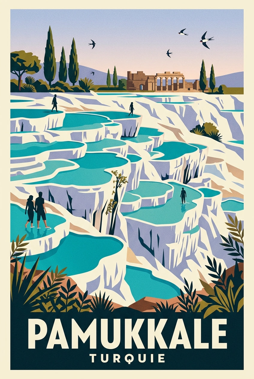 Affiche de Pamukkale, les bassins de Turquie | Afich