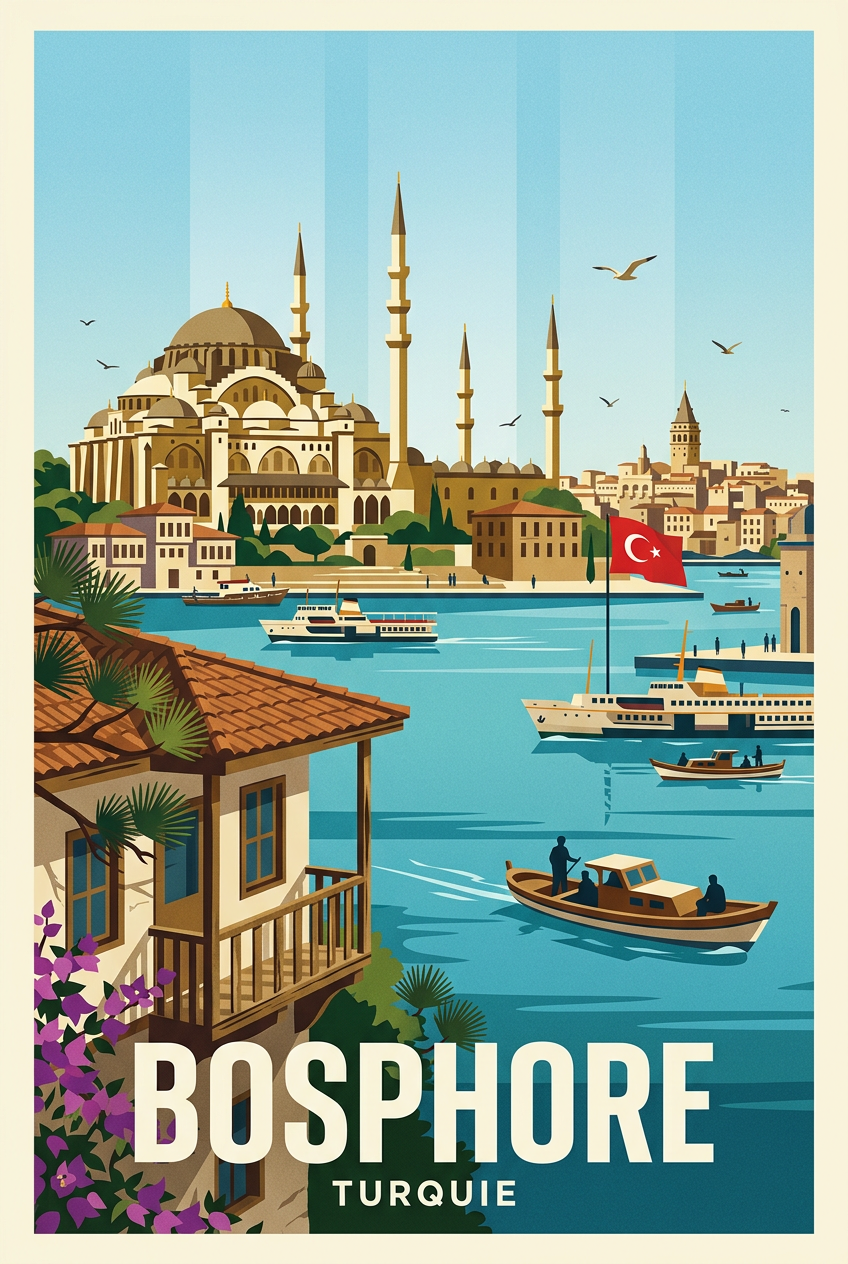 Affiche du Bosphore, poster Istanbul | Afich