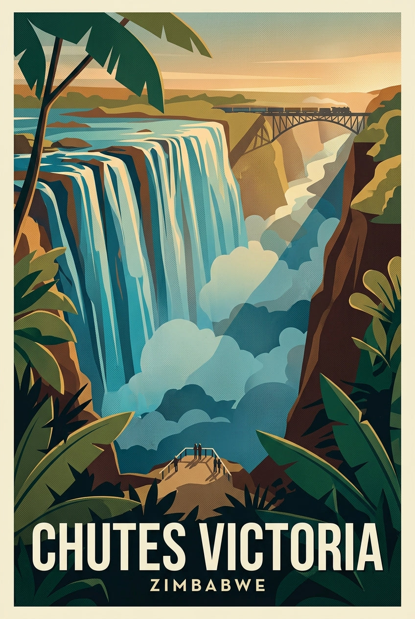 Affiche des Chutes Victoria, poster vintage | Afich