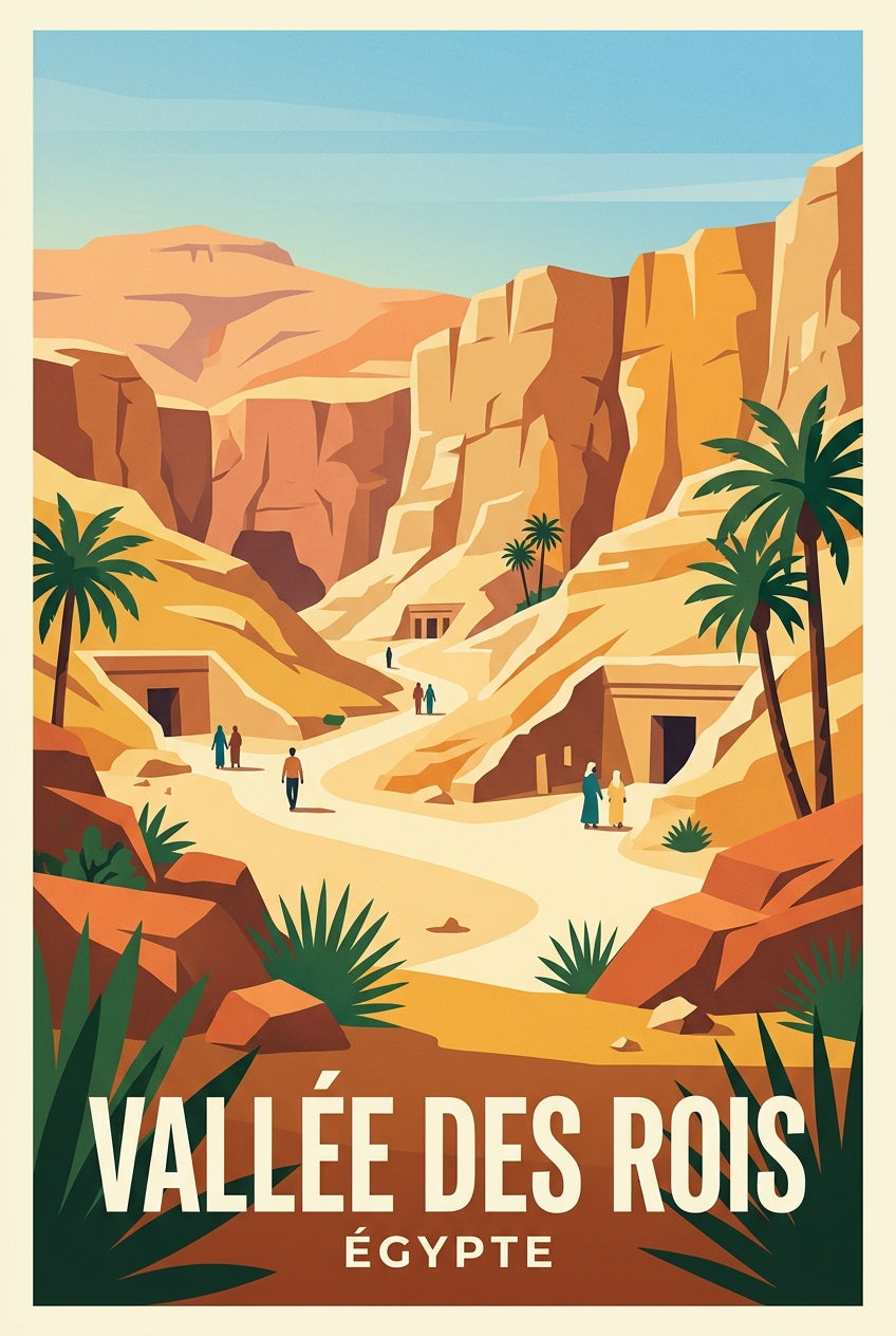 Affiche Vallée des Rois, Égypte vintage | Afich