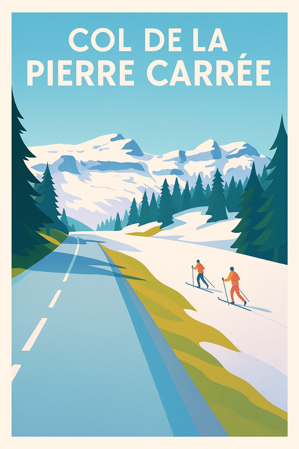 Affiche de Col de la Pierre Carrée - L'élégance des sommets enneigés