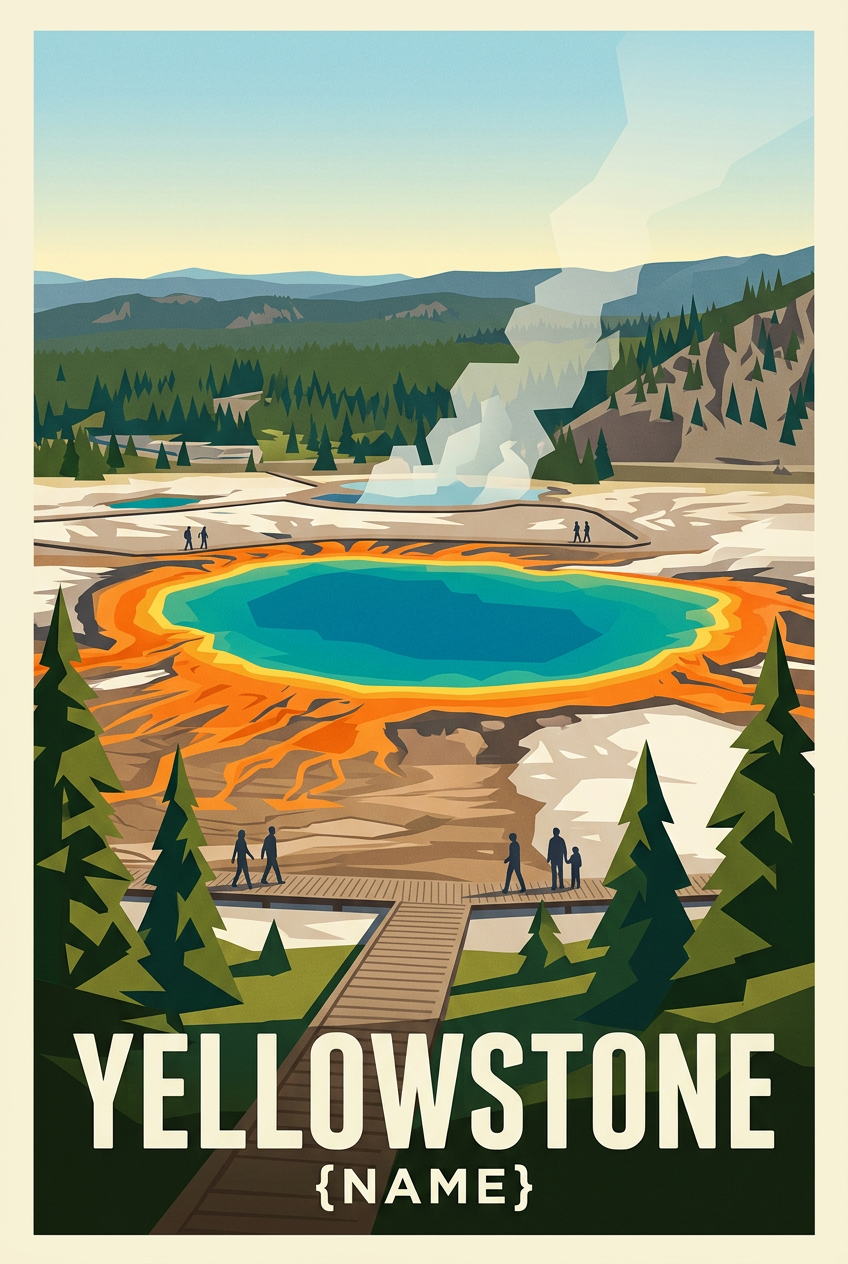 Affiche de Yellowstone, poster parc national | Afich