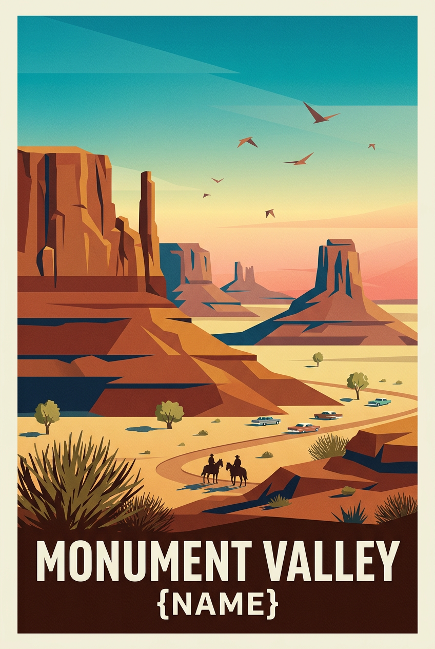Poster de Monument Valley, affiche désert Arizona | Afich