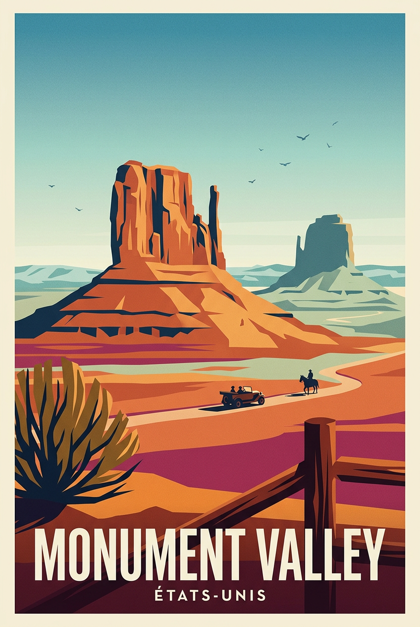 Poster de Monument Valley, affiche désert Arizona | Afich