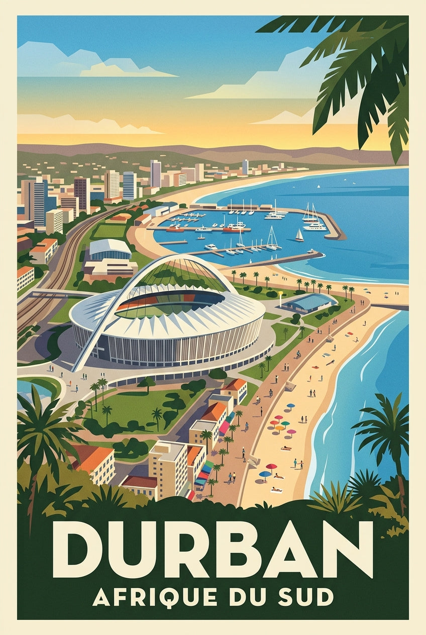 Affiche de Durban, poster bord de mer vintage | Afich