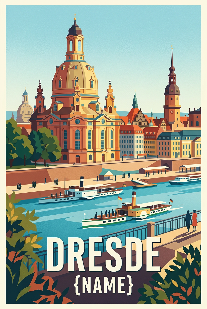 Affiche de Dresde, la Frauenkirche | Afich