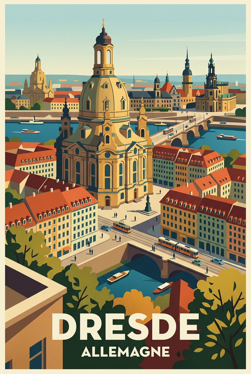 Affiche de Dresde, la Frauenkirche | Afich