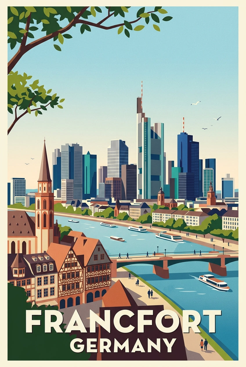 Affiche de Francfort, poster ville d'Allemagne | Afich