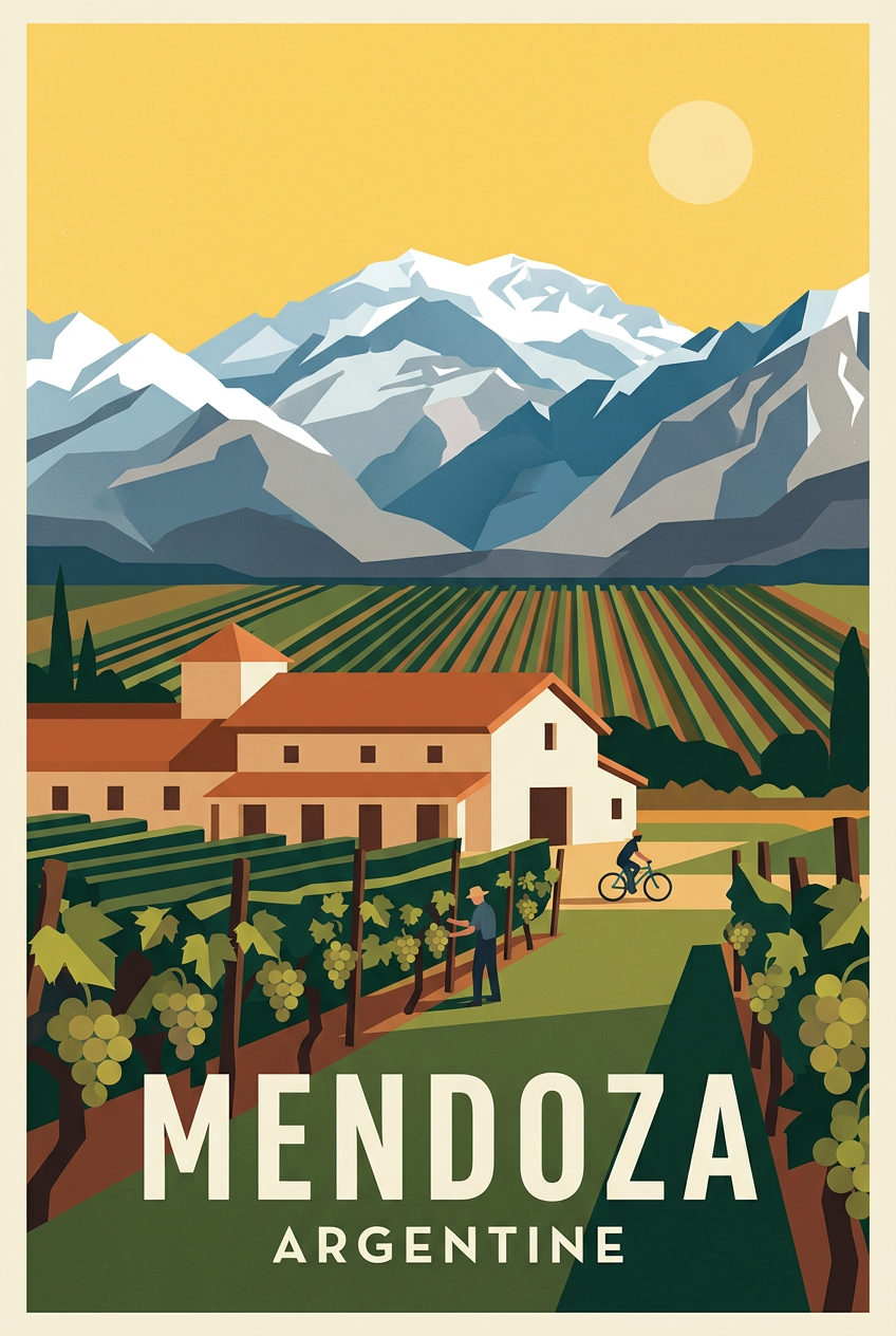 Affiche de Mendoza, vignobles d'Argentine | Afich
