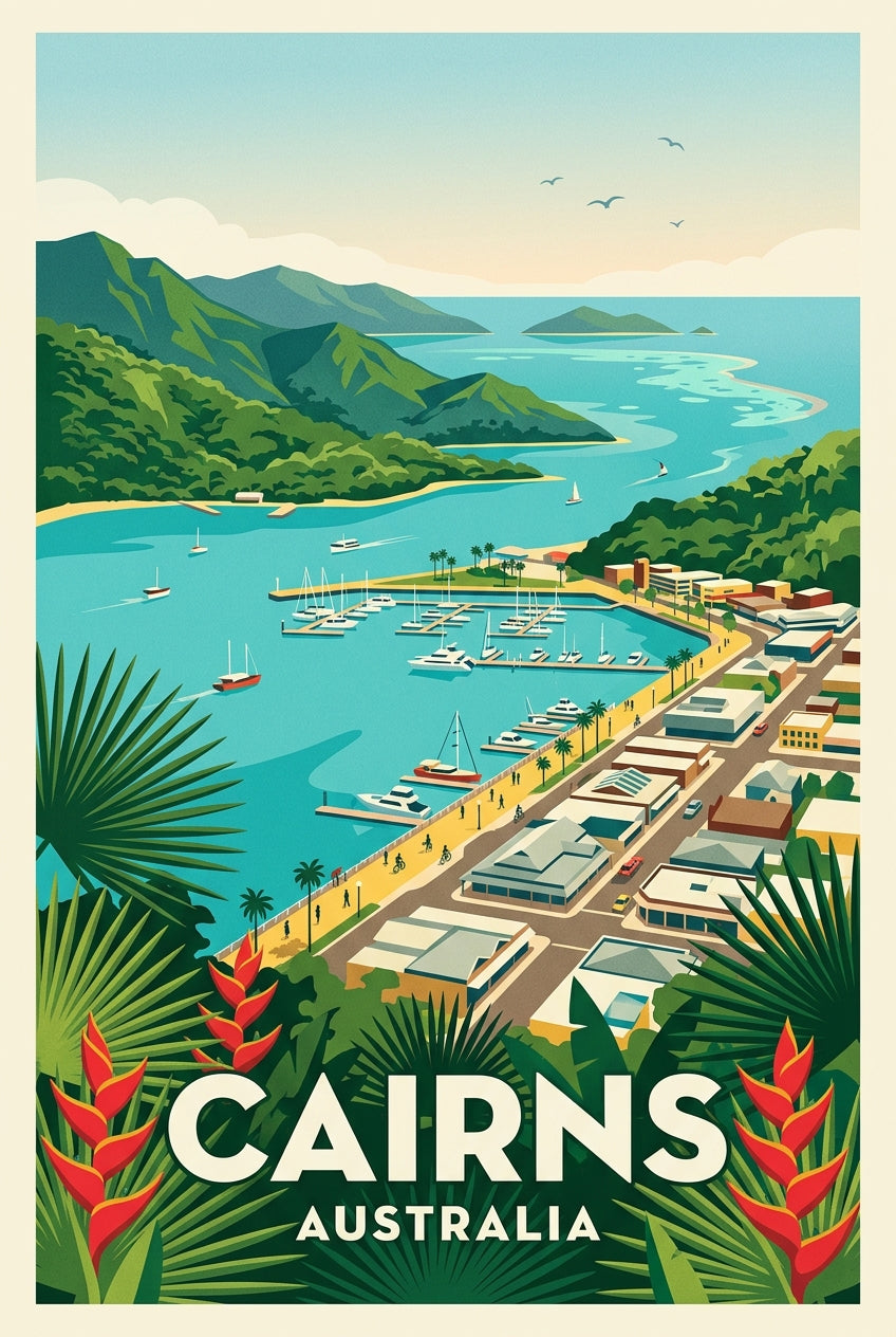Affiche de Cairns, poster marina et montagnes | Afich