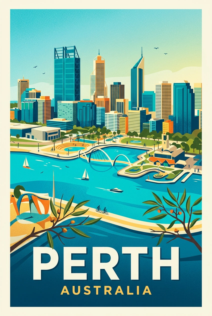 Poster de Perth, panorama Elizabeth Quay | Afich
