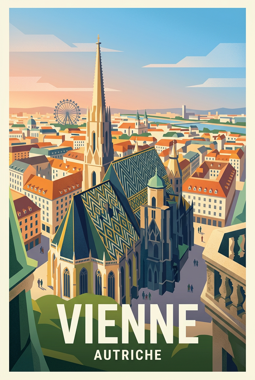 Affiche de Vienne, poster ville d'Autriche | Afich