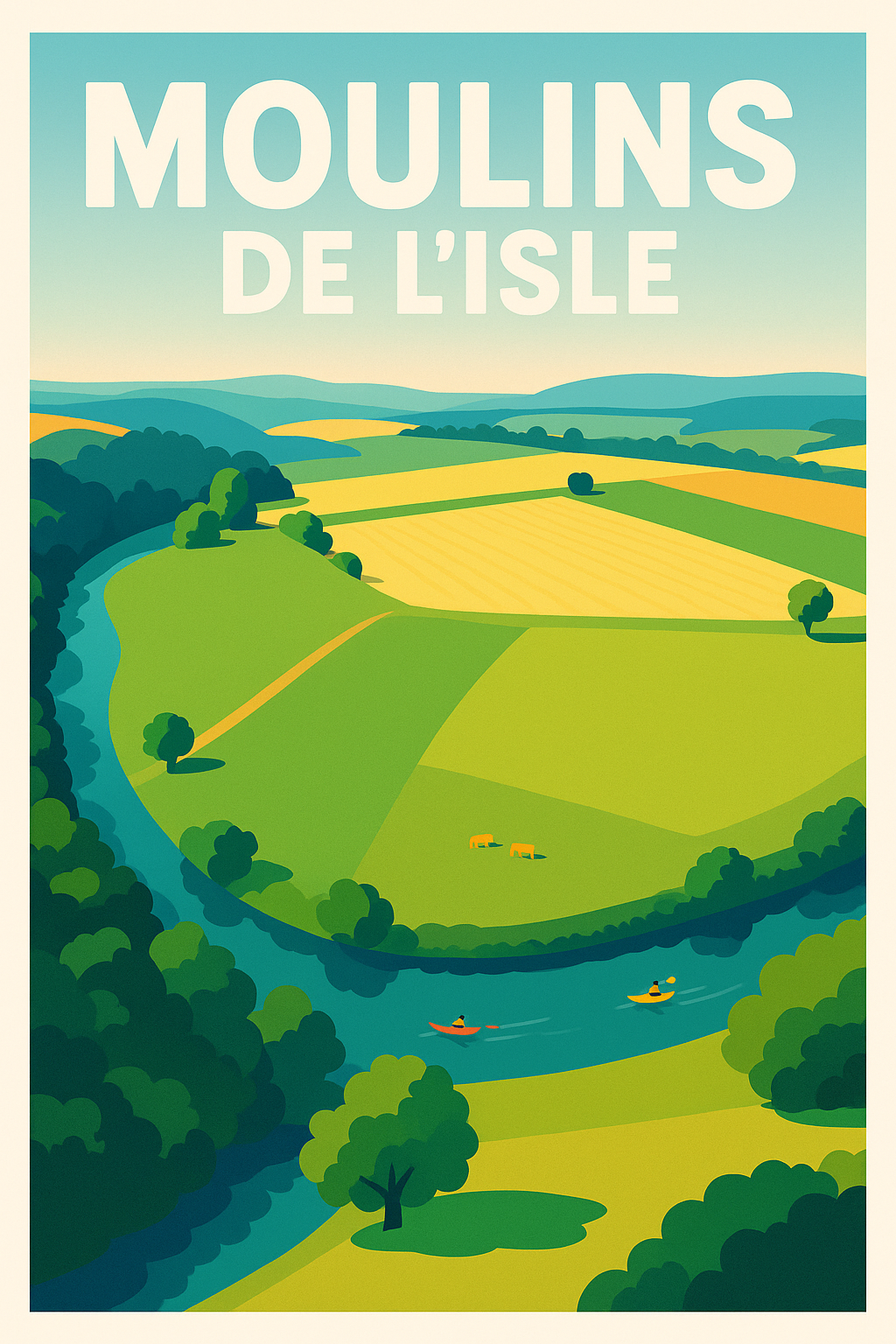 Affiche de Moulins de l'Isle - Douceur champêtre au fil de l'eau