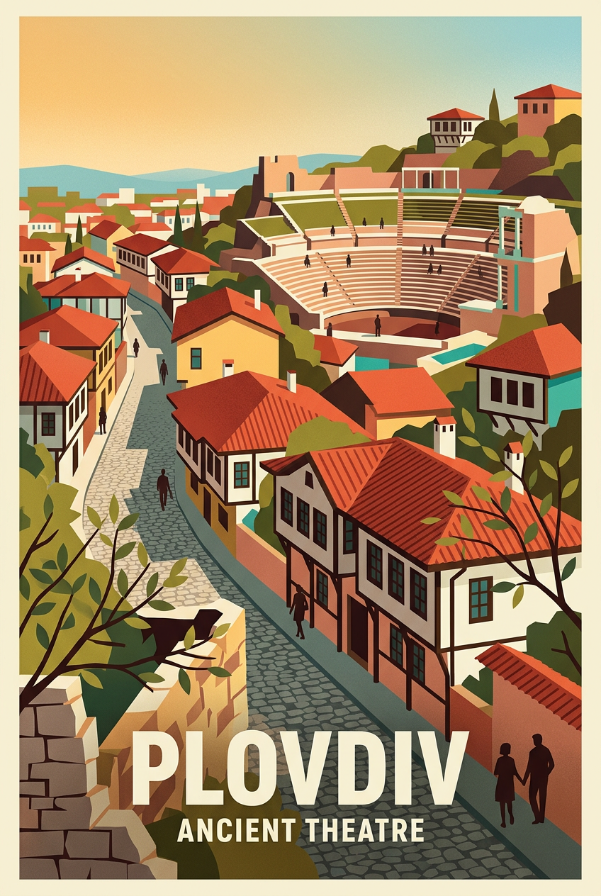 Affiche de Plovdiv, le théâtre antique bulgare