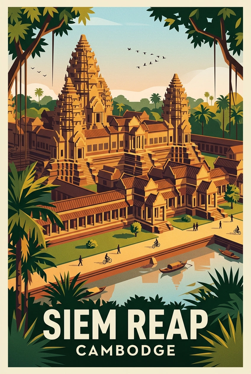 Affiche de Siem Reap, temple du Cambodge | Afich