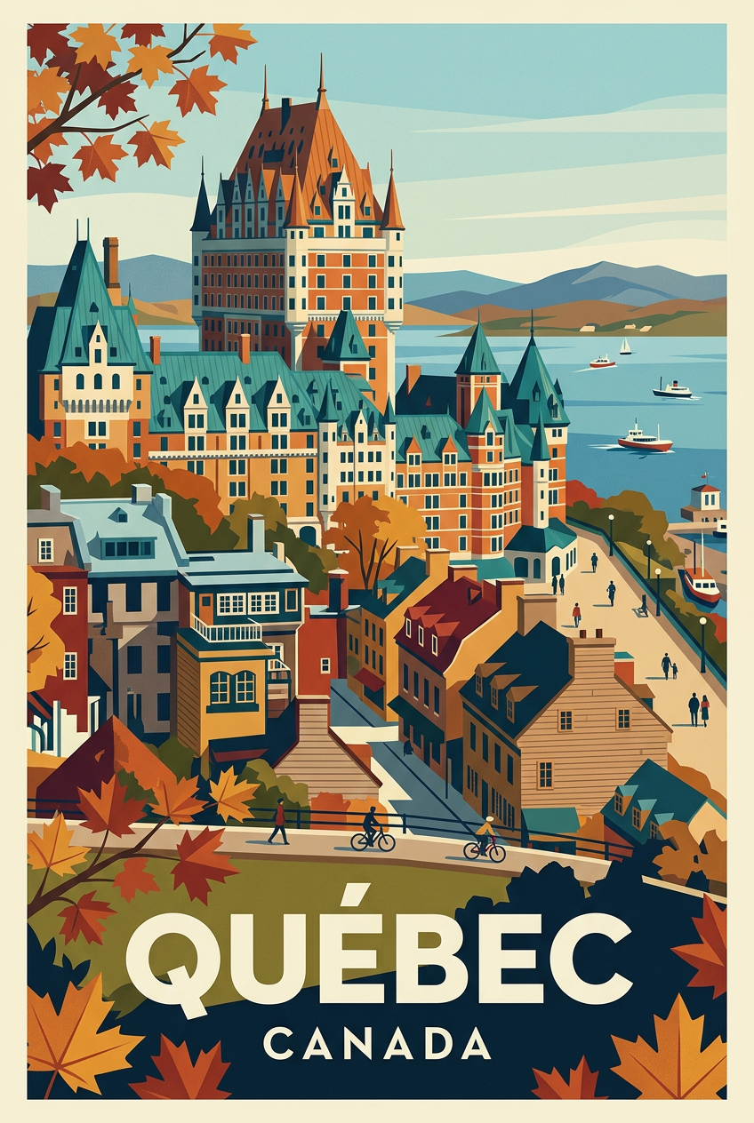 Affiche de Québec, poster Château Frontenac | Afich