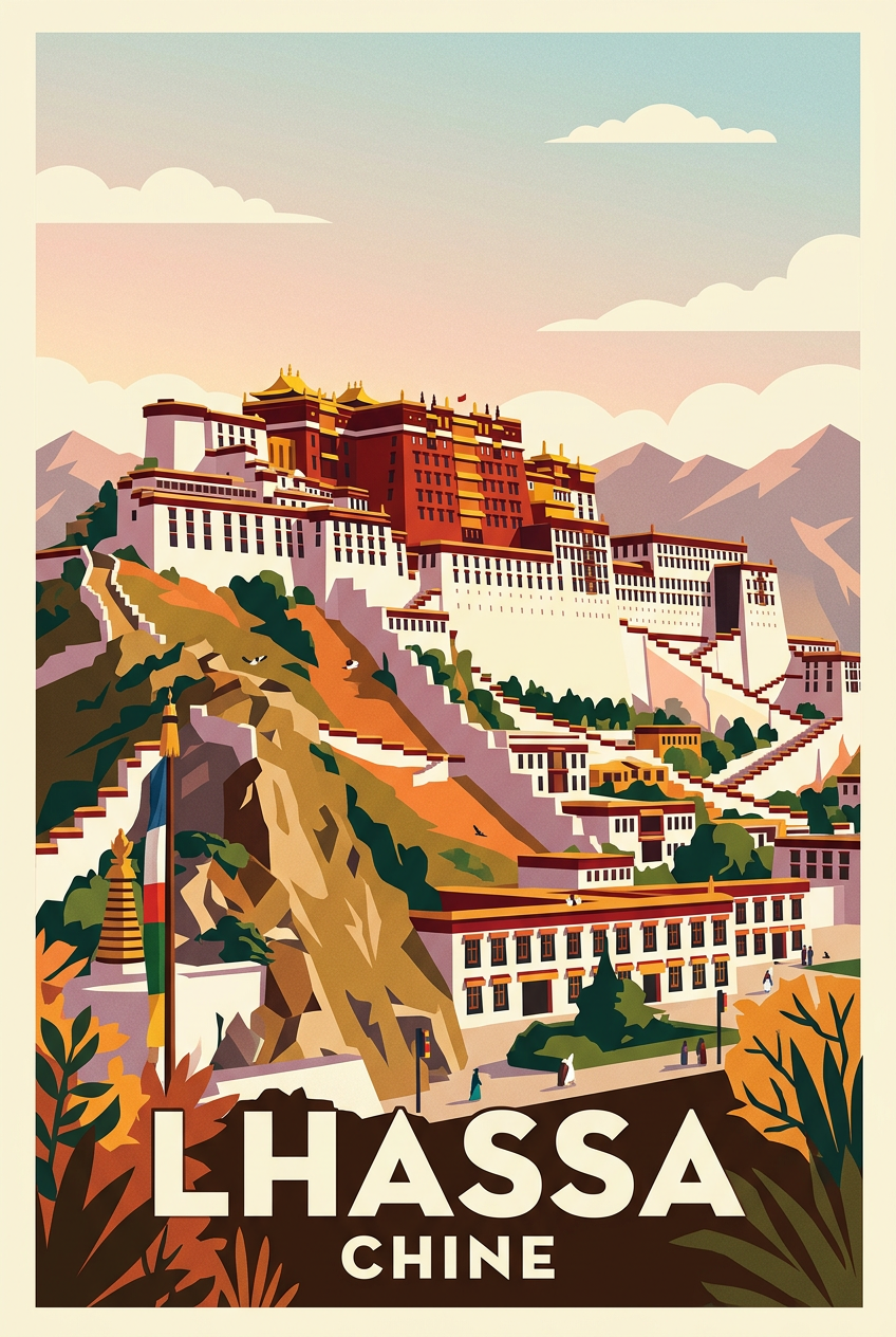Affiche de Lhassa, poster Tibet Chine | Afich