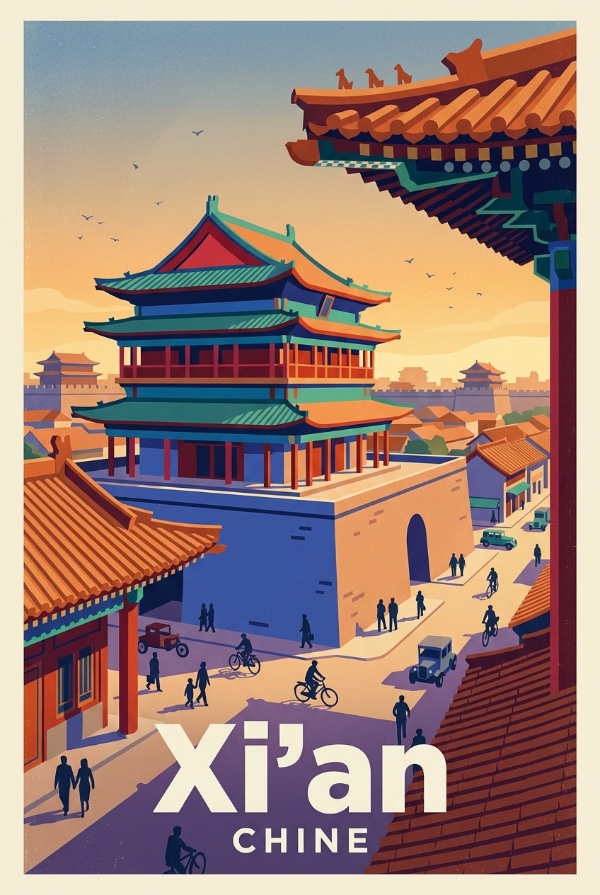 Affiche de Xi'an, poster muraille historique | Afich