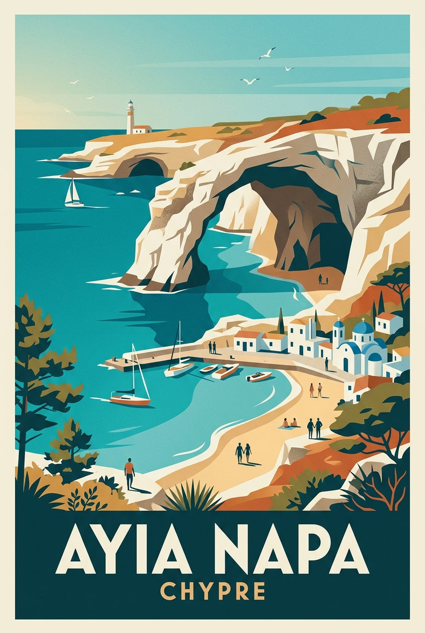 Affiche d'Ayia Napa, port de Chypre | Afich