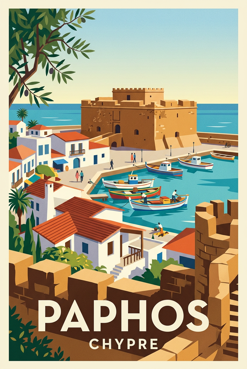 Affiche de Paphos, poster du château médiéval