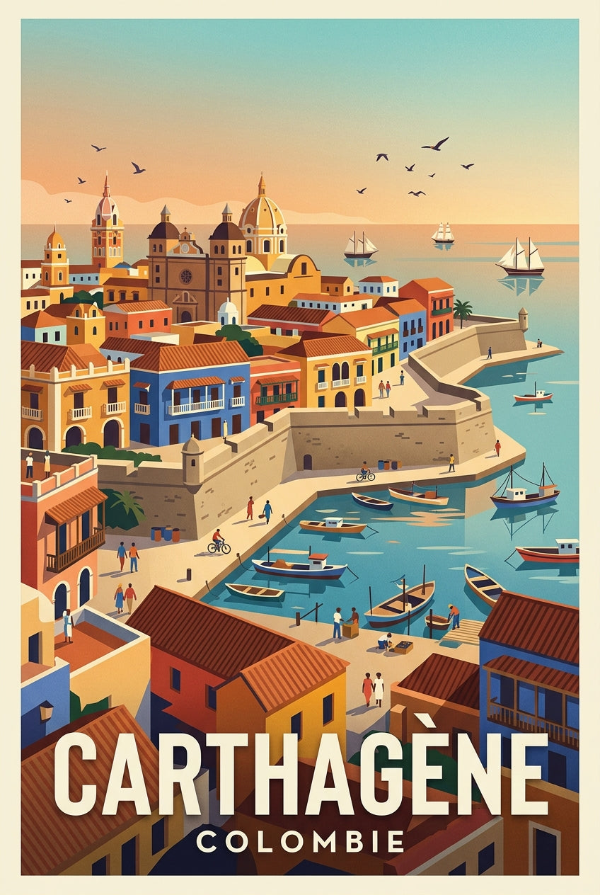 Poster de Carthagène, Colombie vintage | Afich