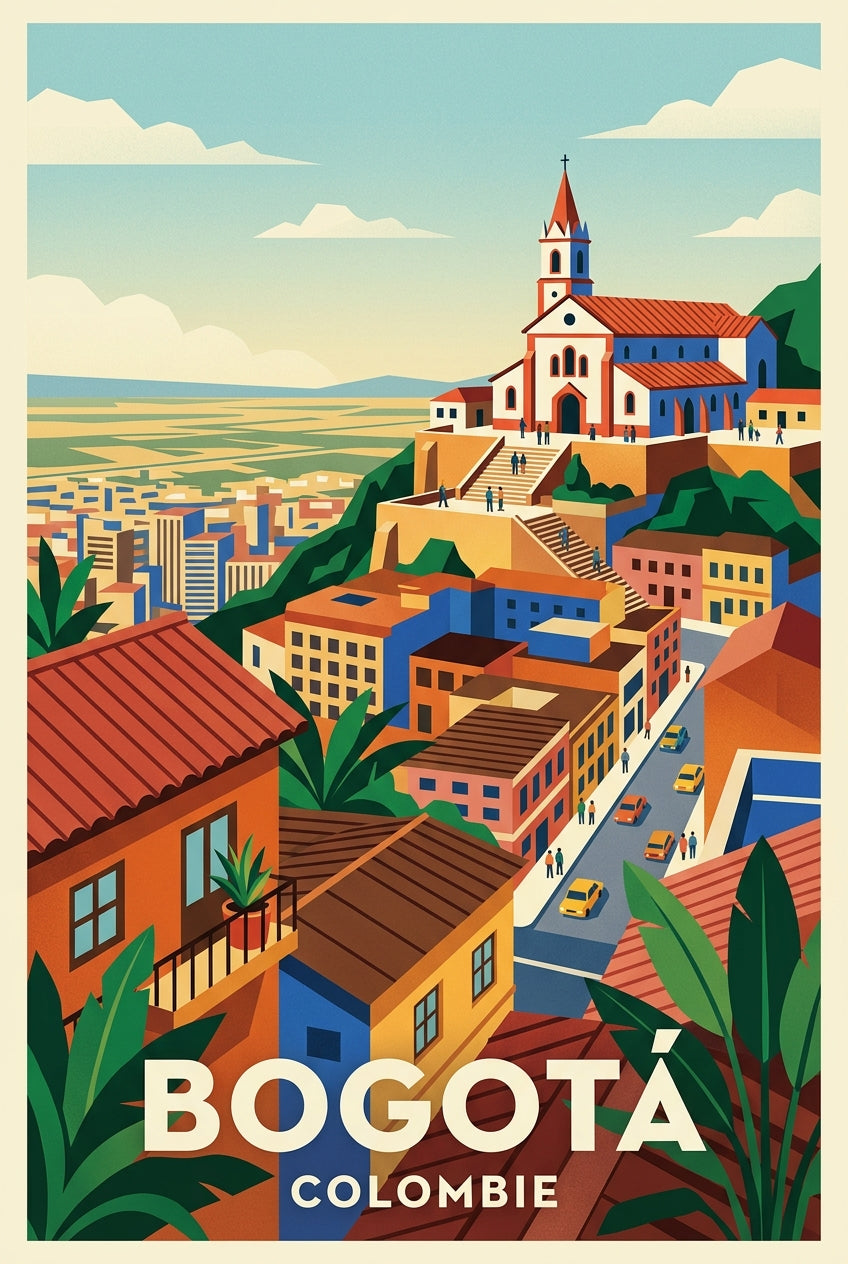 Affiche de Bogotá, vue sur Monserrate | Afich