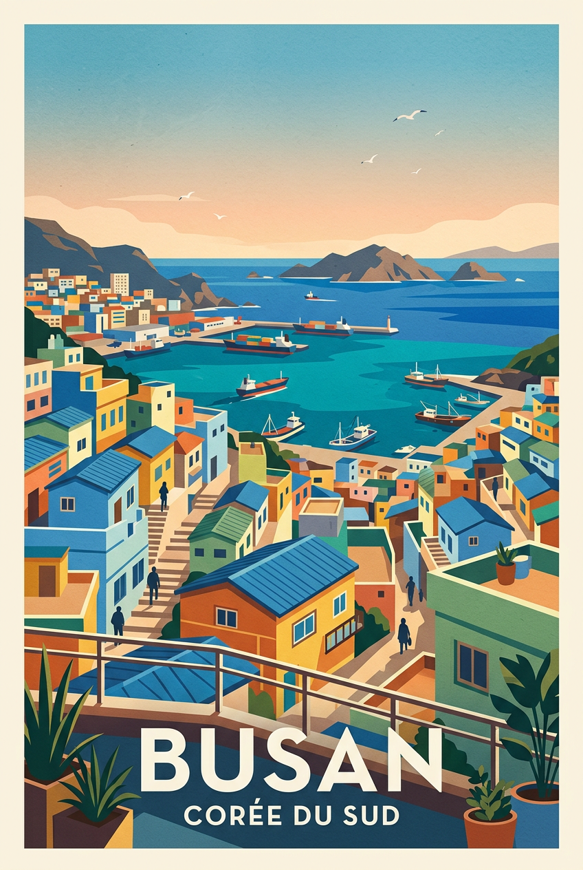 Affiche de Busan, Gamcheon Culture Village | Afich
