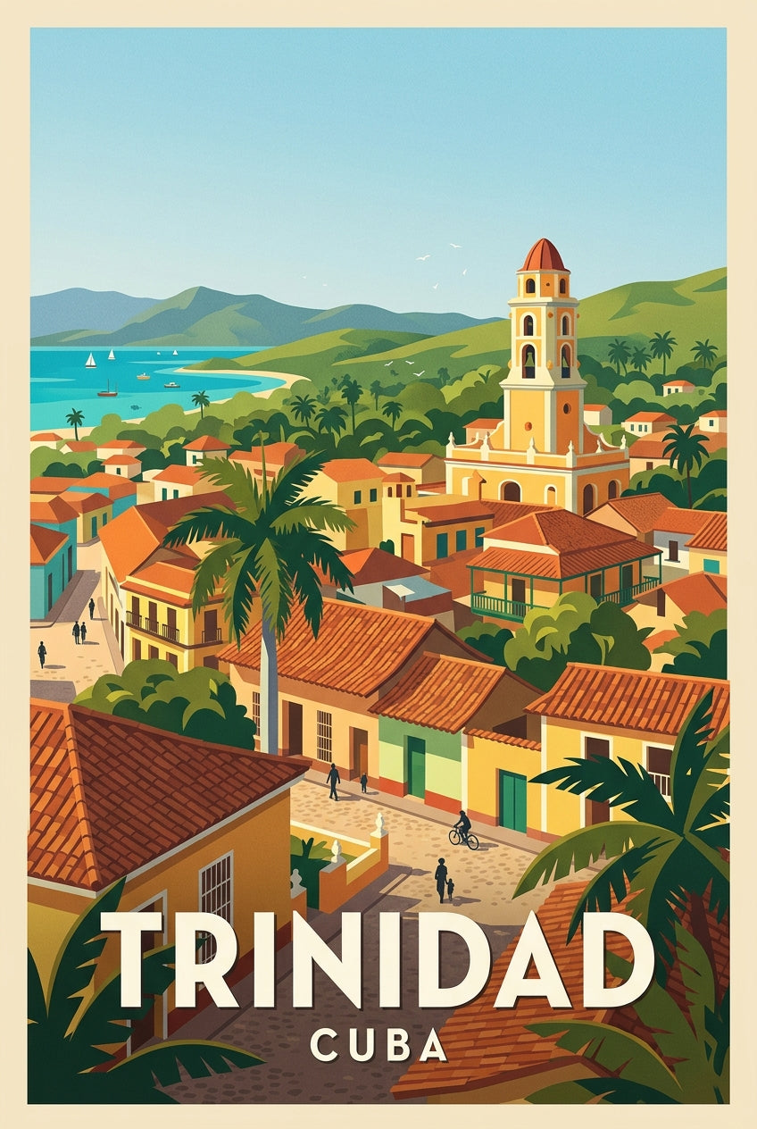 Affiche de Trinidad Cuba, poster style vintage | Afich