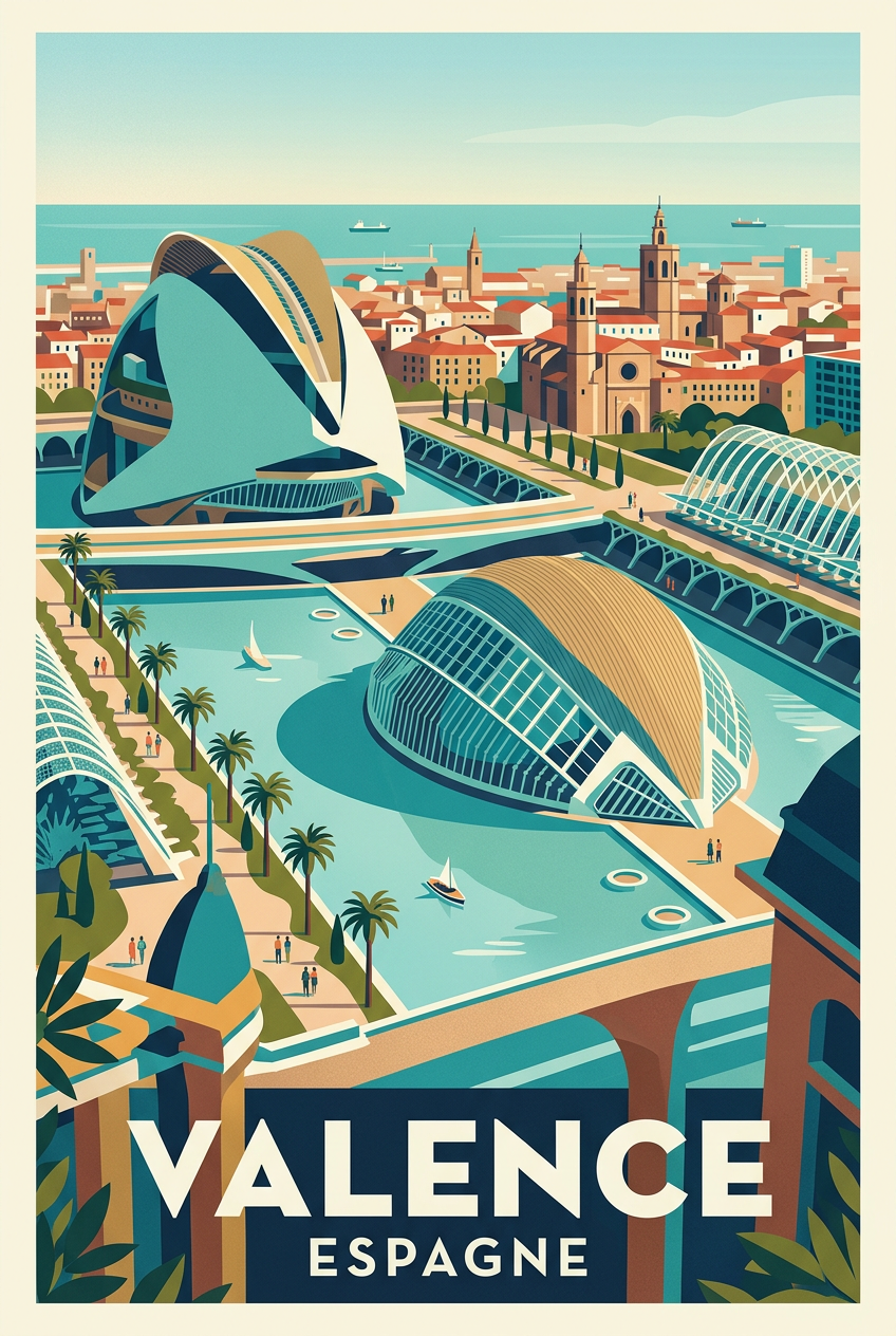Affiche de Valence, poster architecture Espagne | Afich