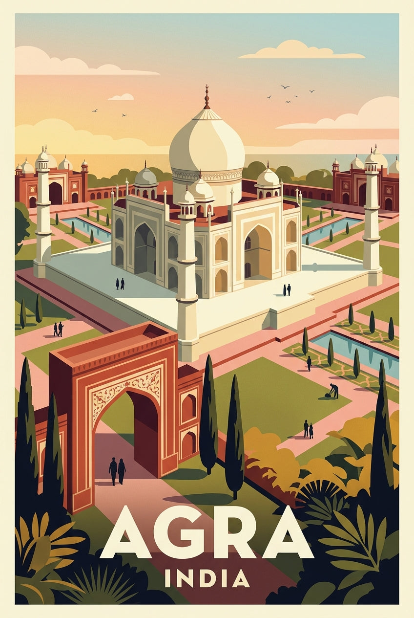 Poster d'Agra, affiche Taj Mahal Inde | Afich