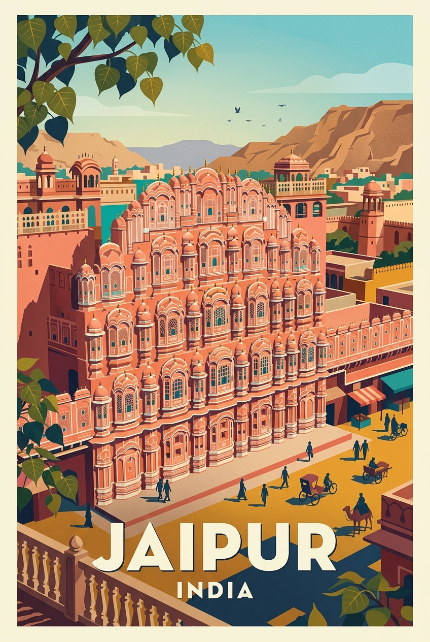 Affiche de Jaipur, poster Inde vintage | Afich