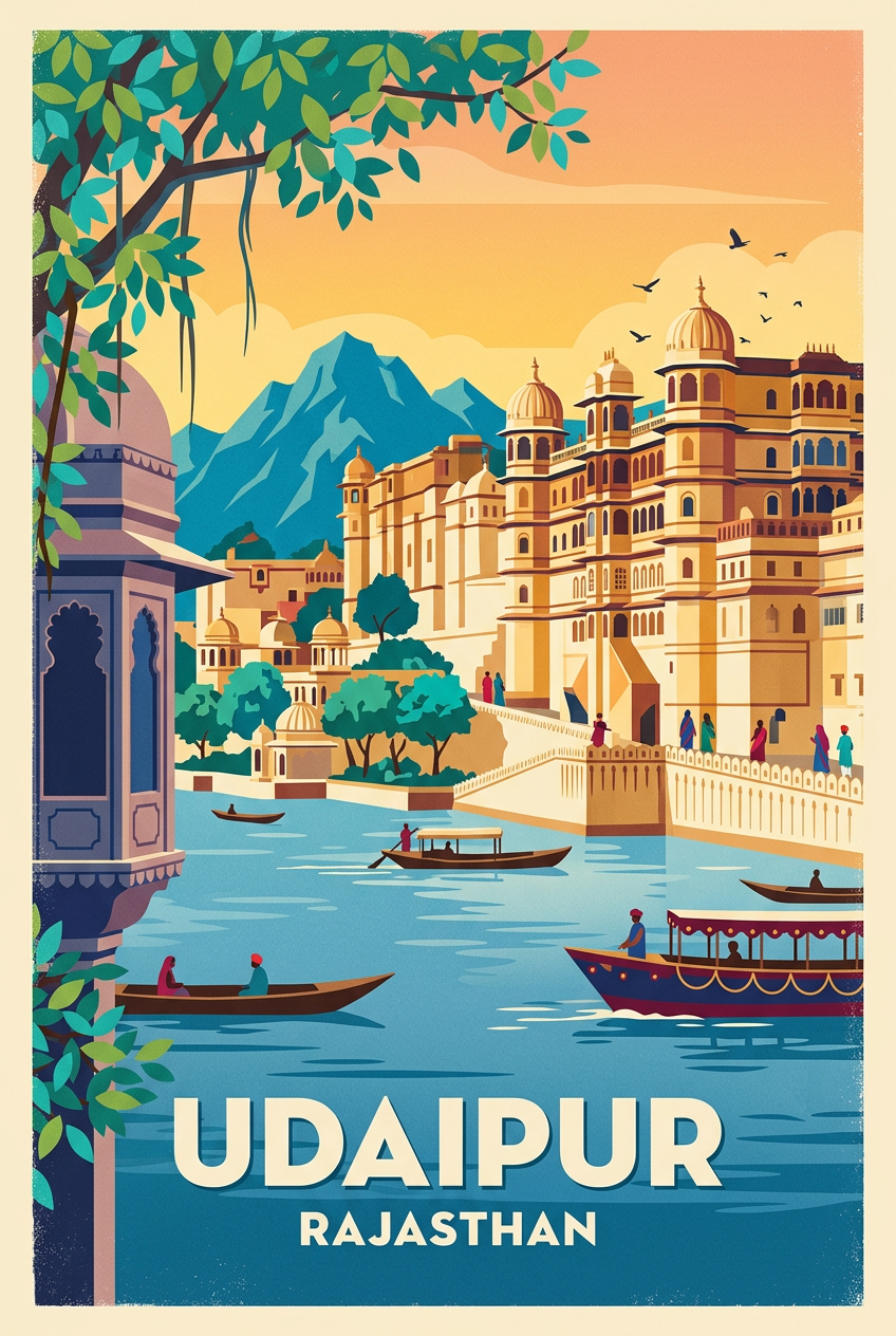 Affiche d'Udaipur, Rajasthan décoration | Afich