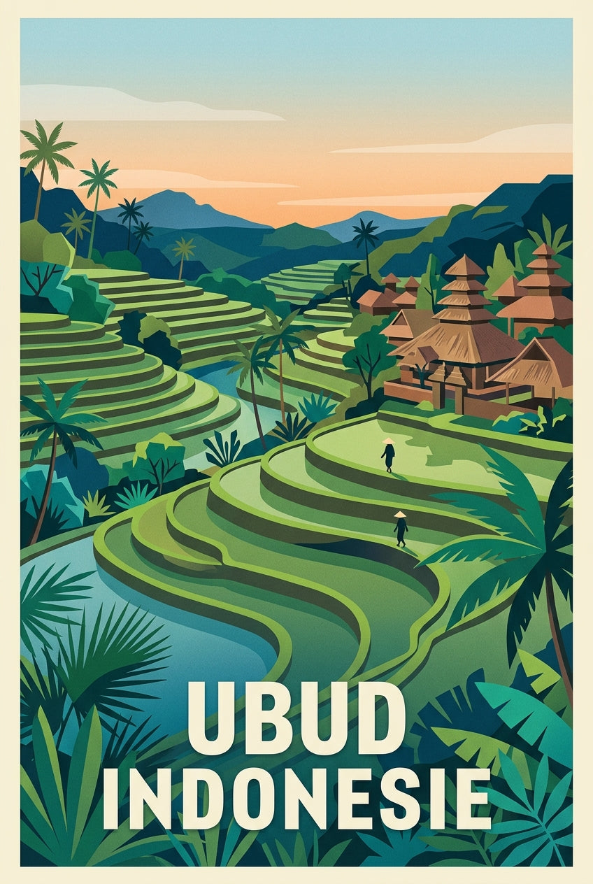 Poster d'Ubud, rizières et temples de Bali | Afich