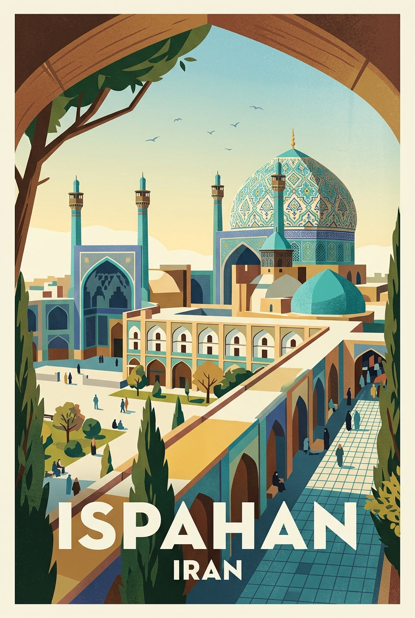 Affiche d'Ispahan, mosquée bleue | Afich