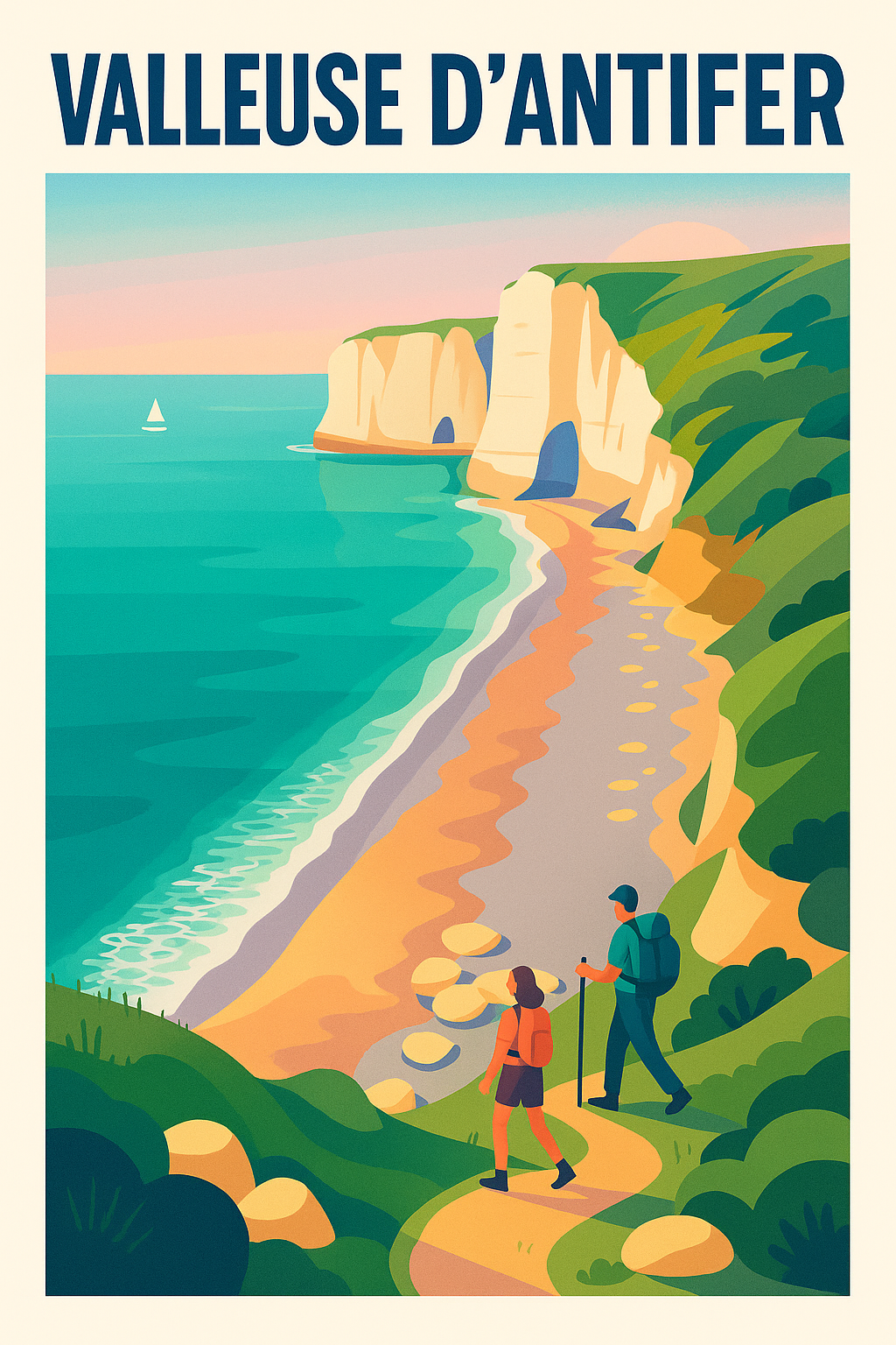 Affiche de Valleuse d'Antifer - L'éclat sauvage des falaises normandes