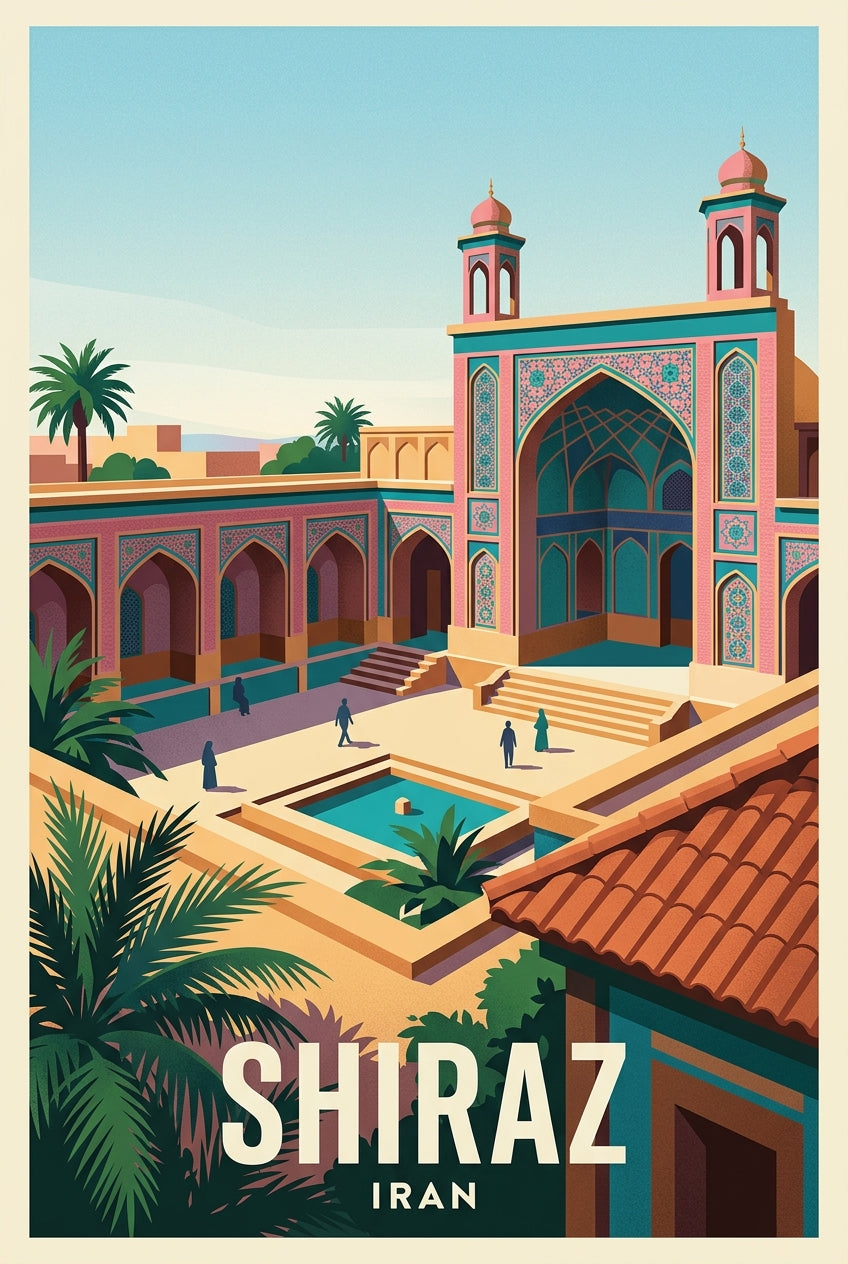 Affiche de Shiraz, poster architecture persane | Afich