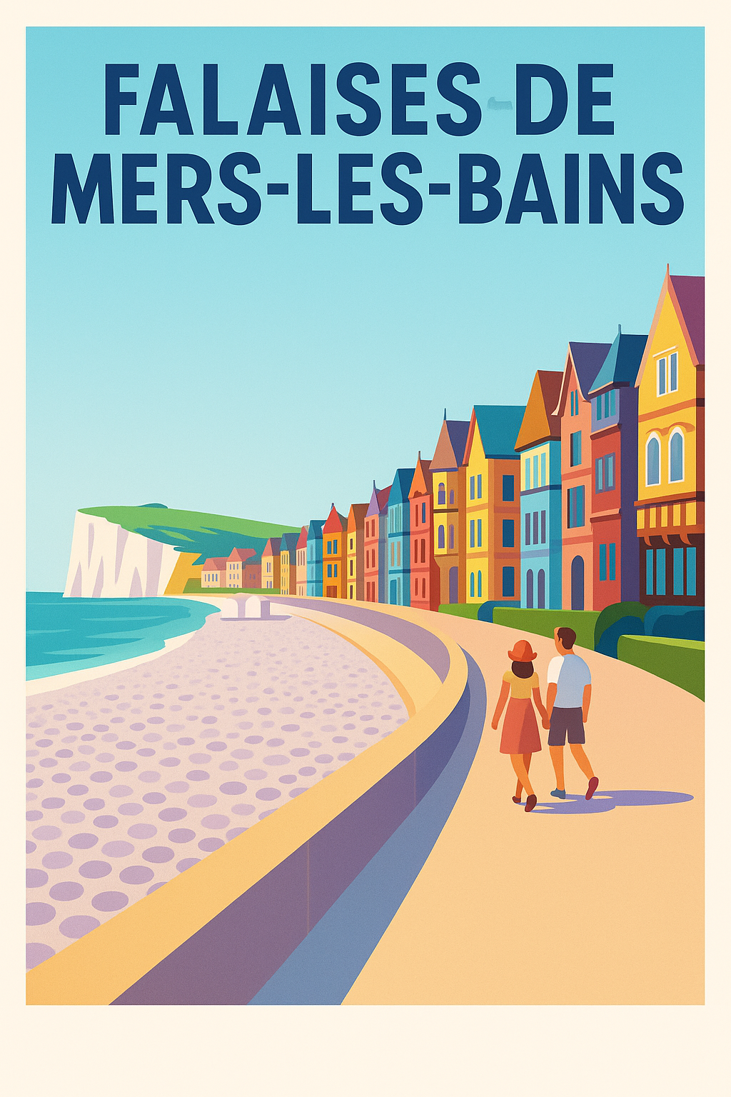 Affiche de Falaises de Mers-les-Bains - L'élégance colorée de la Côte Picarde