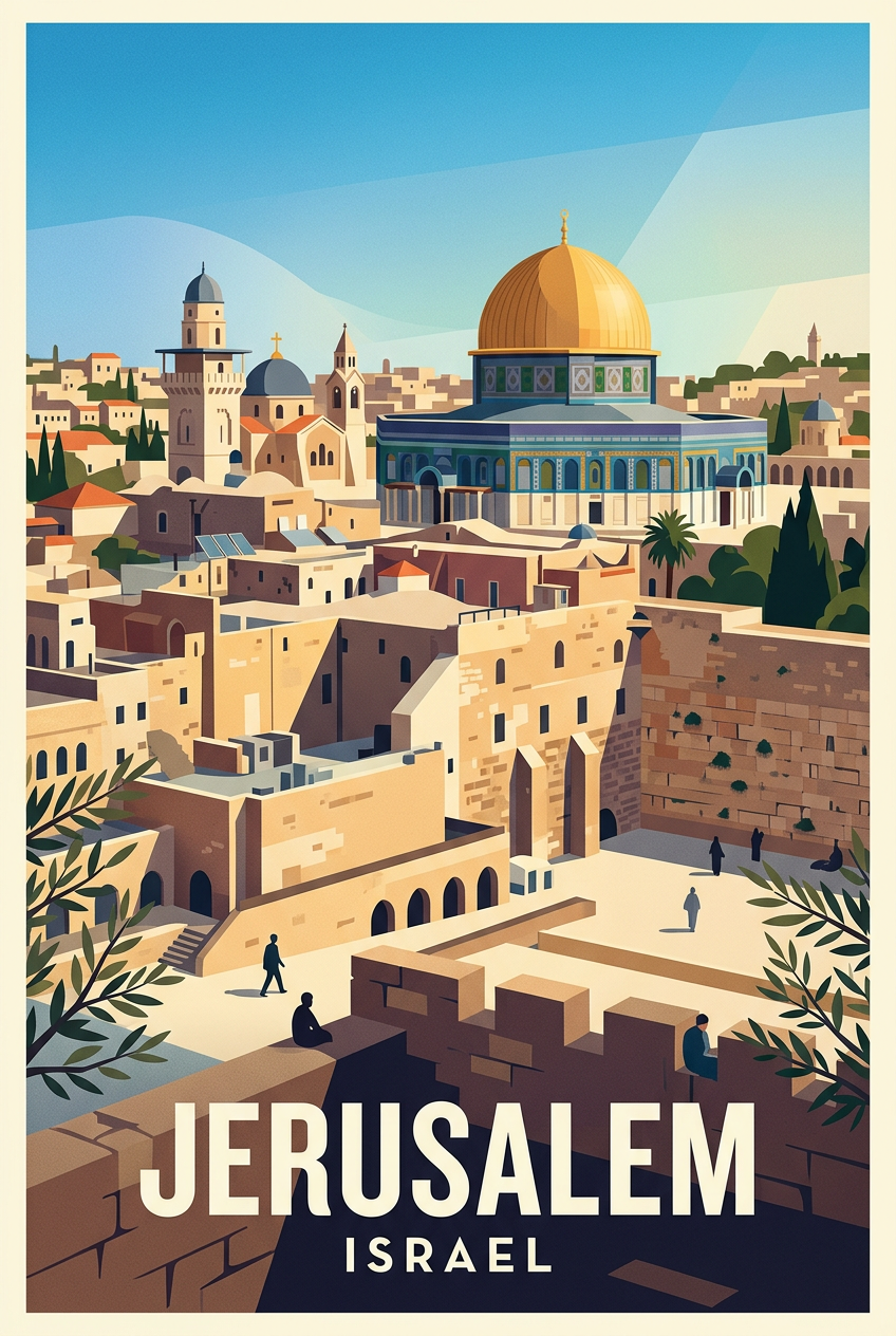 Affiche de Jérusalem, poster Israël | Afich