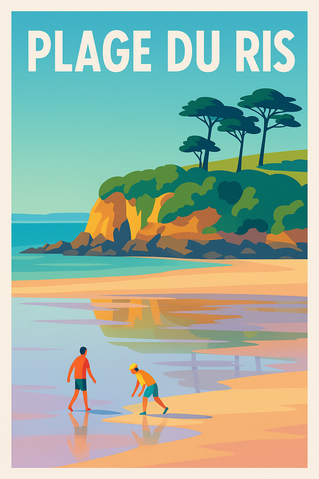 Affiche de Plage du Ris - L'éclat sauvage de la côte bretonne